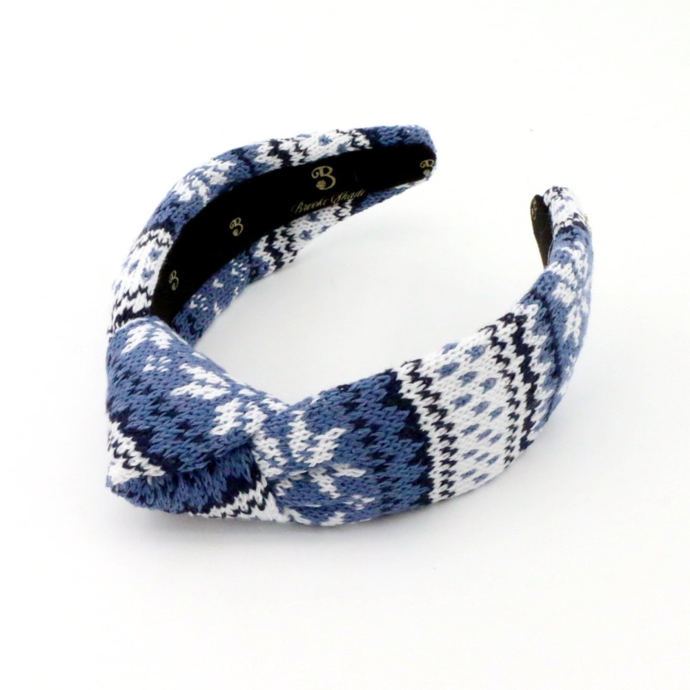 149. The Brooke Shade Nordic Blue FairIsle Sweater High Knot Headband